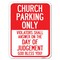 Signmission Church Parking Only Violators Shall Answer on the Day of Judgement Parking, A-1824-24261 A-1824-24261 - alternate 1